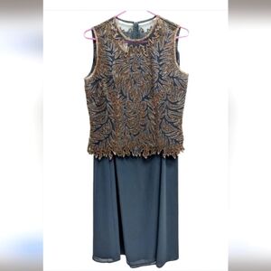 Laurence Kazar women's vintage matching set 2 piece set sleeveless top skirt